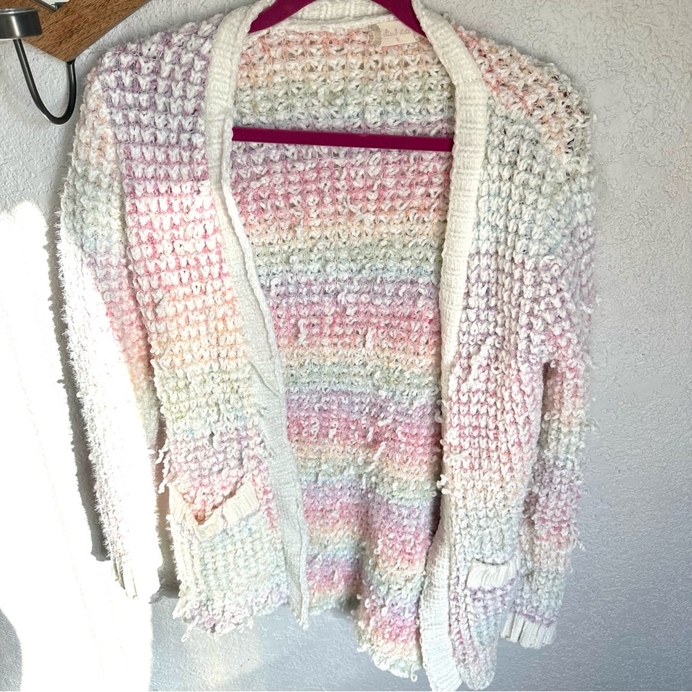 Altar’d State open front multi color pastel sweater